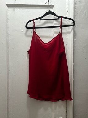 NY Collection Red Satin Spaghetti-Strap Cami
